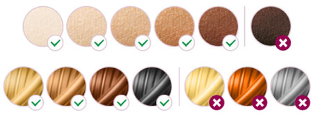 Tono de piel y color del pelo compatibles con Philips Lumea Prestige